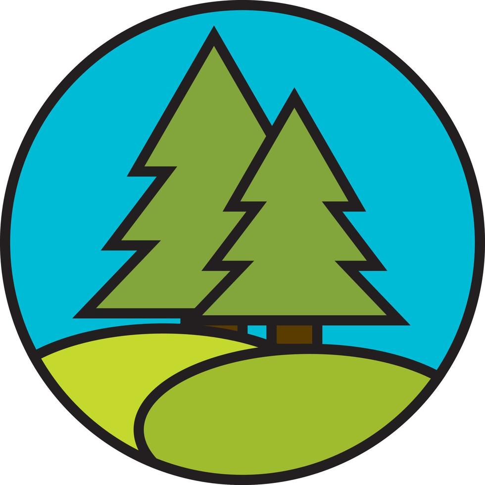Woods landscape, illustration, vector on a white background.