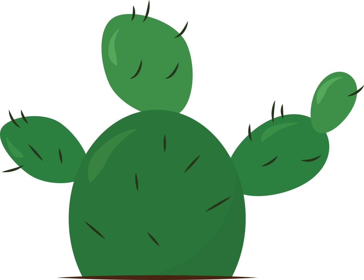 Green cactus, illustration, vector on white background.