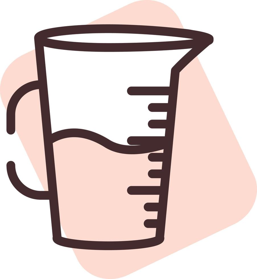 Restaurant measuring cup, illustration, vector on a white background.