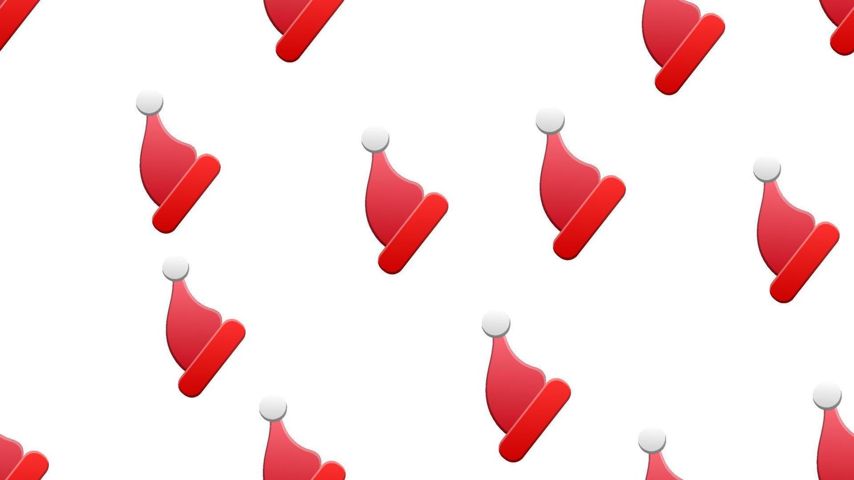 Seamless Christmas And New Year Pattern Of Droll Santa Hats vector