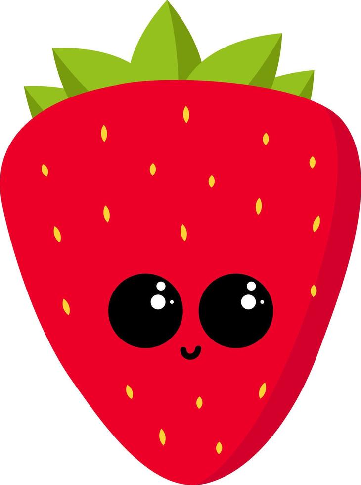 Happy strawberry, illustration, vector on white background.