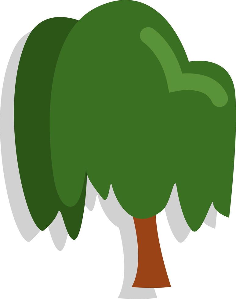 Sad willow tree, illustration, vector, on a white background. vector