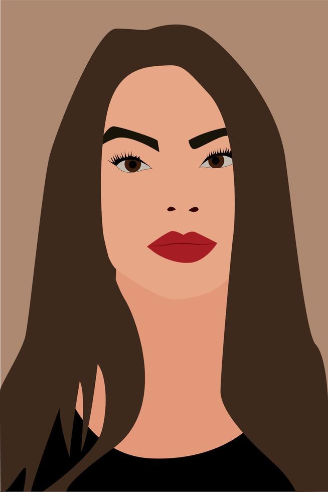 chica enojada, ilustración, vector sobre fondo blanco.