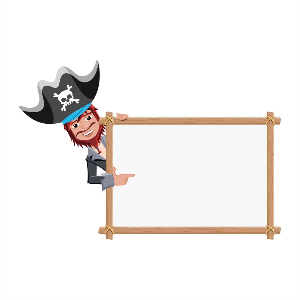 ilustración vectorial del personaje de dibujos animados pirata vector