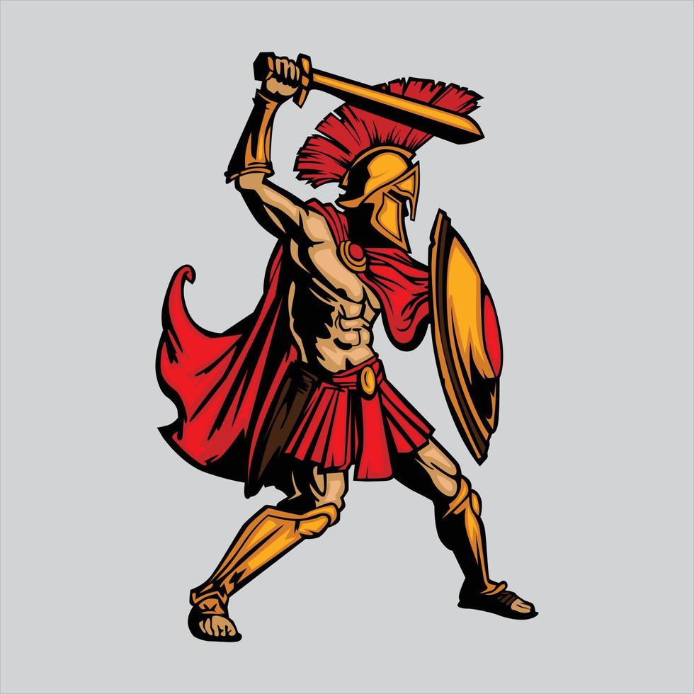 ilustración vectorial de soldado romano vector