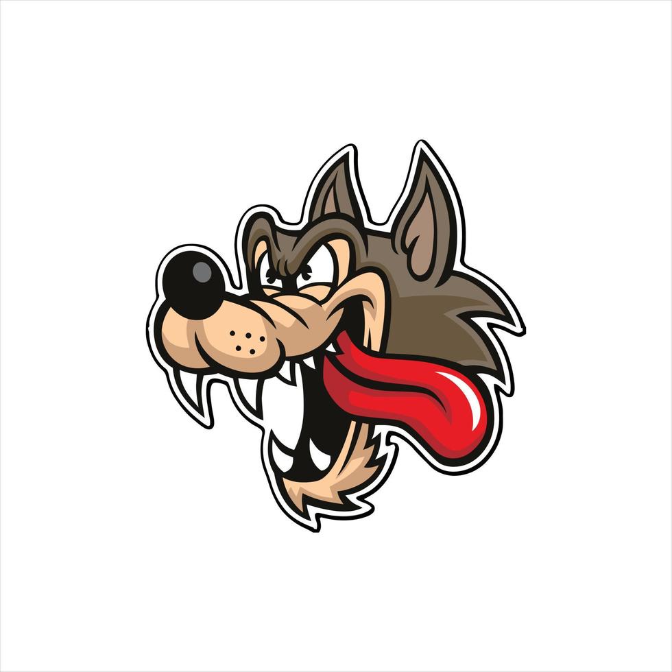 vector illustration of wolf head mascot