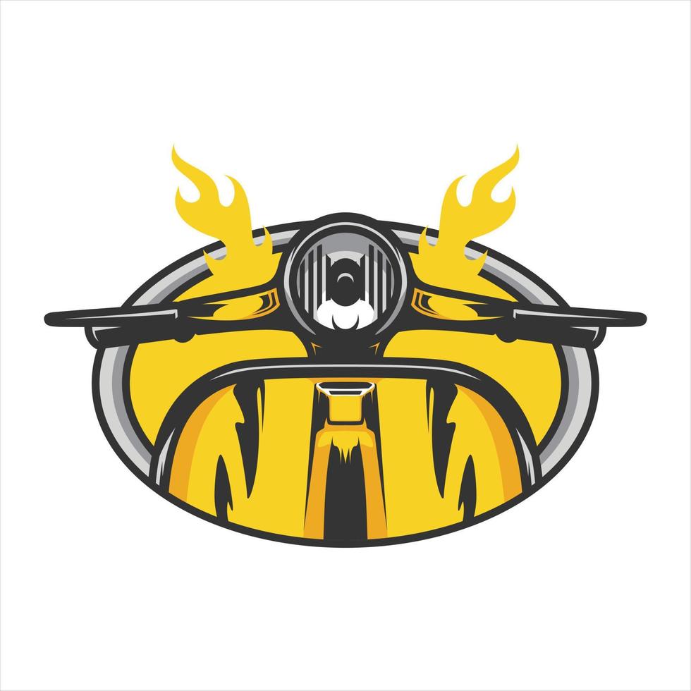 vector illustration of the front of a motorcycle