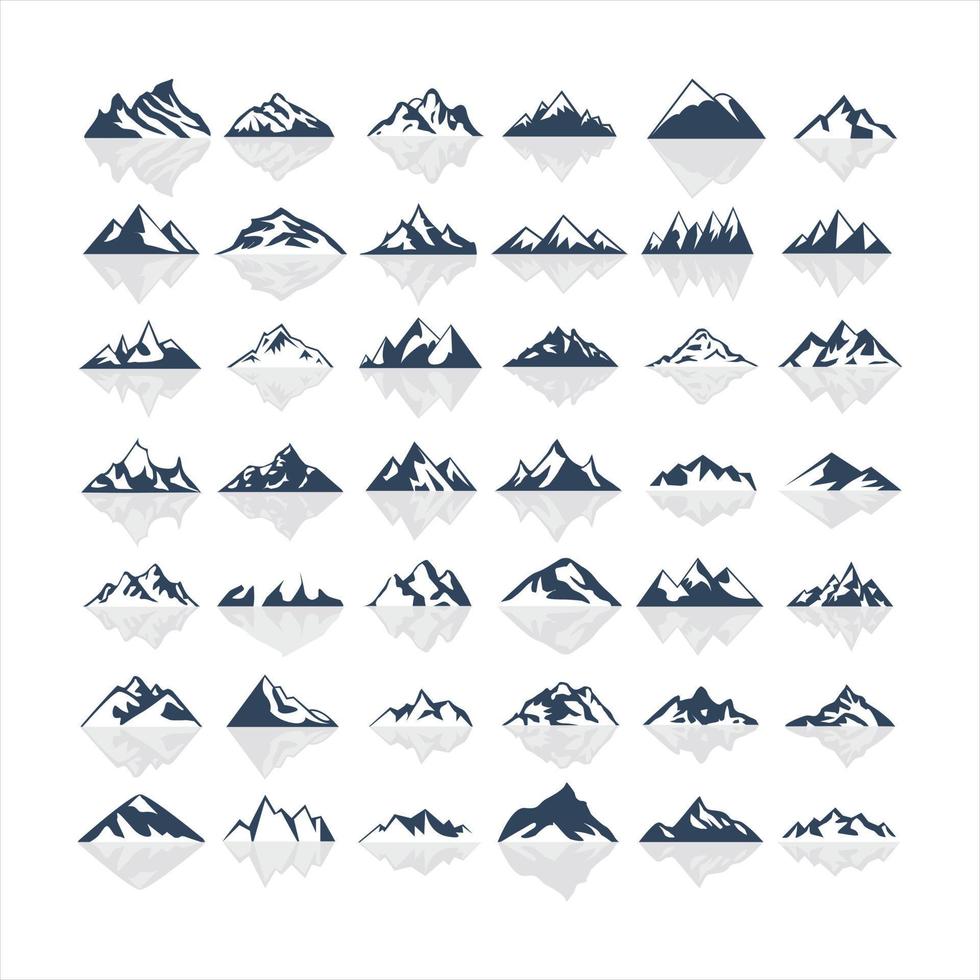 vector illustration of mountain icon set
