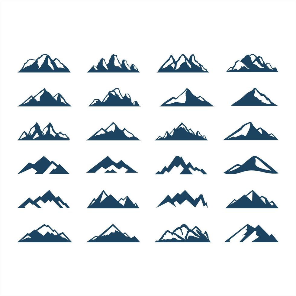 vector illustration of mountain icon set