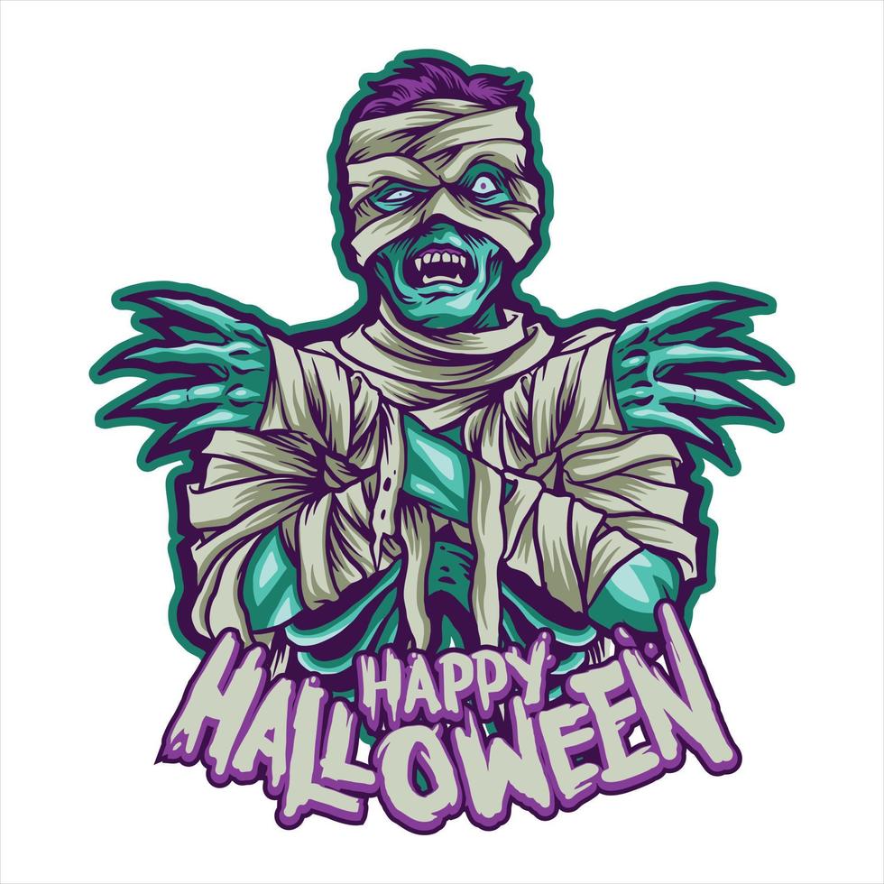 vector illustration of zombie halloween character