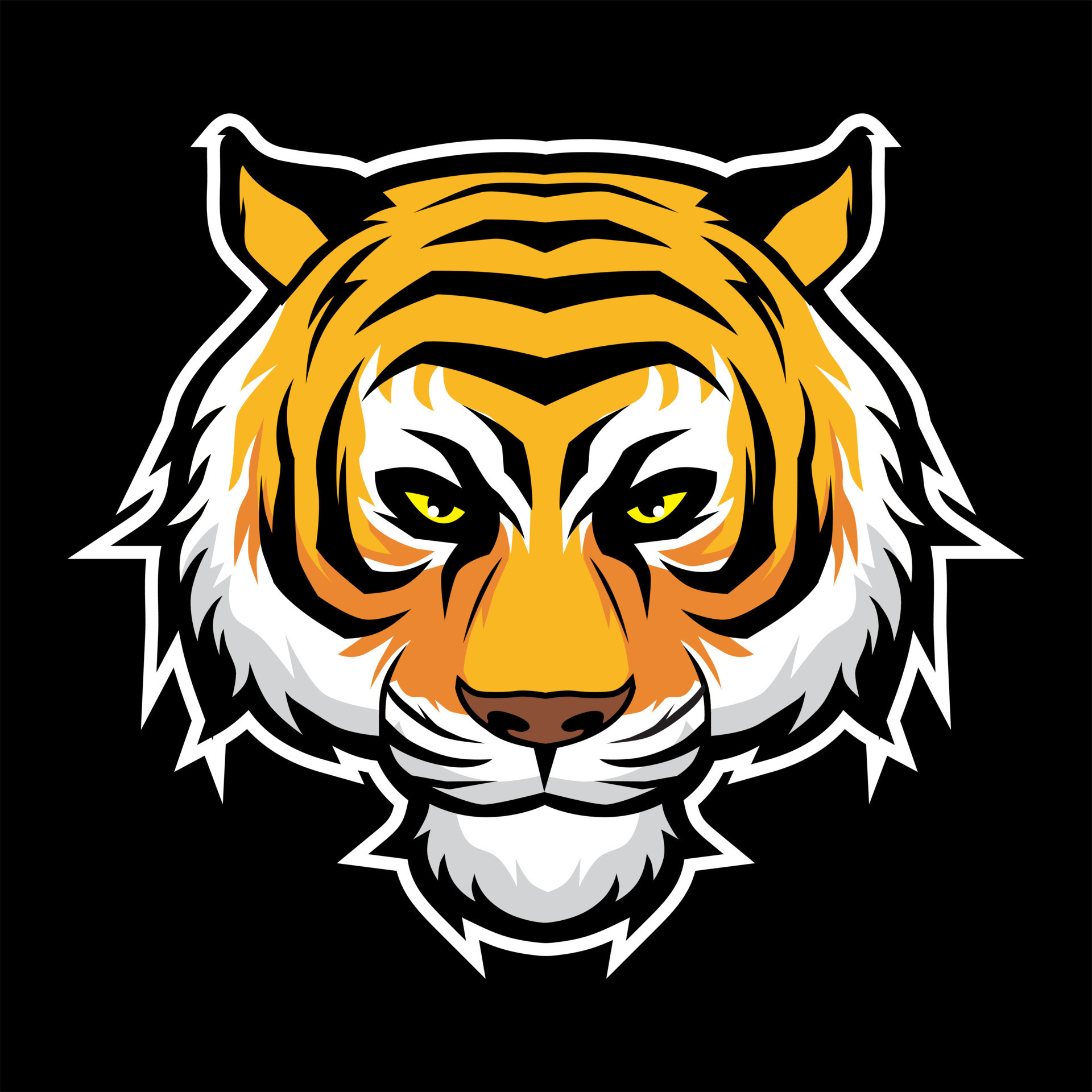 vector illustration of tiger head mascot 13785390 Vector Art at Vecteezy