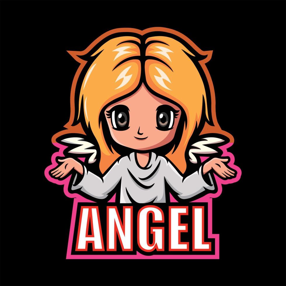 vector illustration of cartoon angel