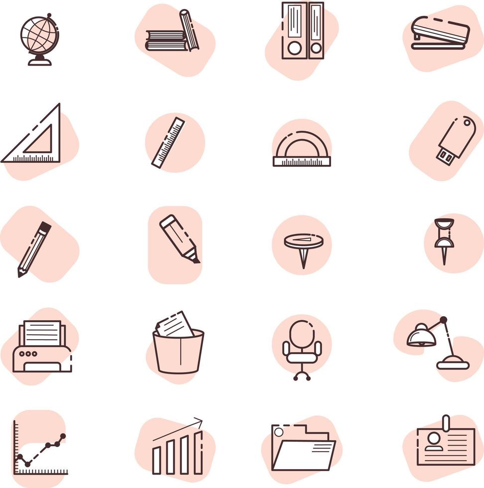 Office supplies, illustration, vector, on a white background. vector