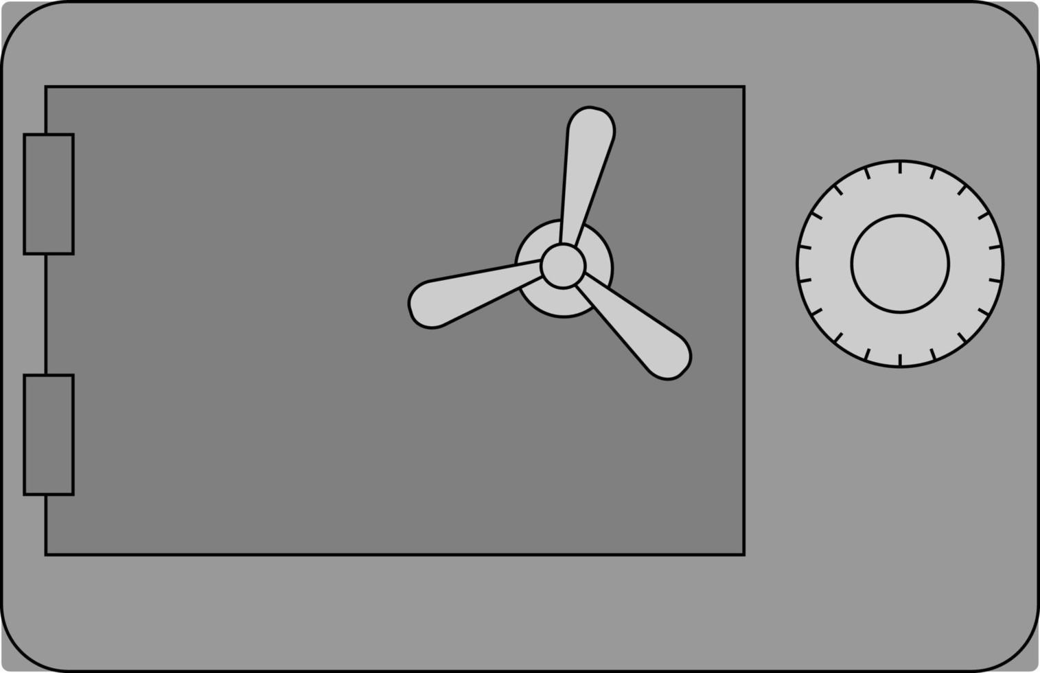 Silver safe, illustration, vector on white background