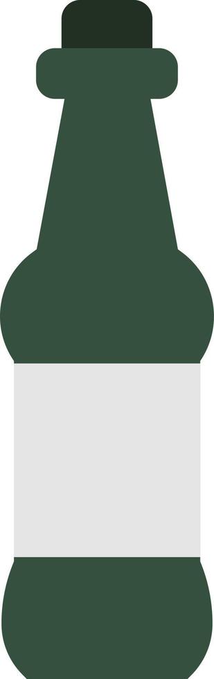 Green beer bottle, illustration, on a white background. vector