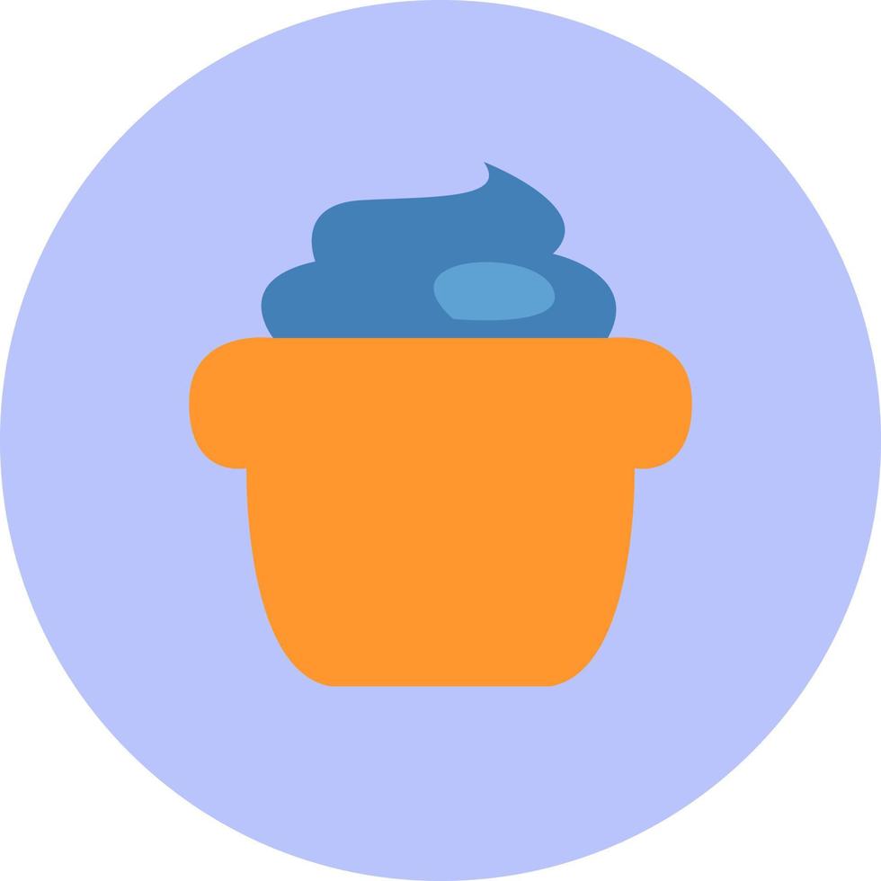 Blue cupcake, illustration, vector on a white background.