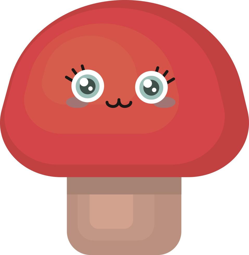 Cute mushroom , illustration, vector on white background