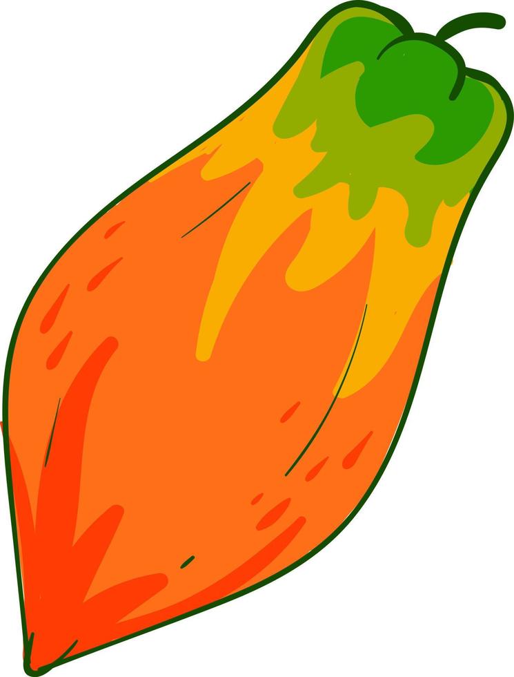 Hermosa papaya, ilustración, vector sobre fondo blanco.