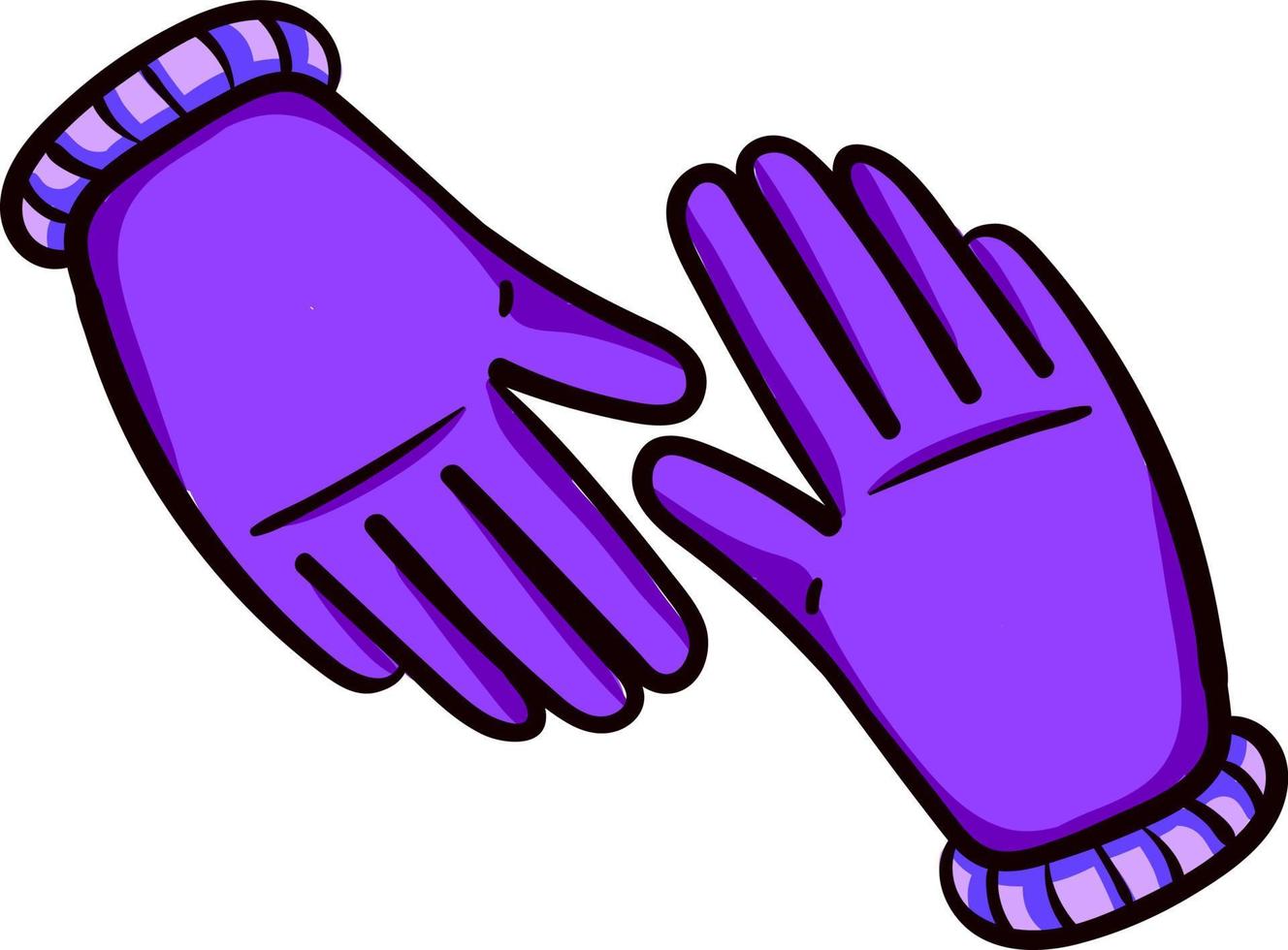 Purple gloves, illustration, vector on white background