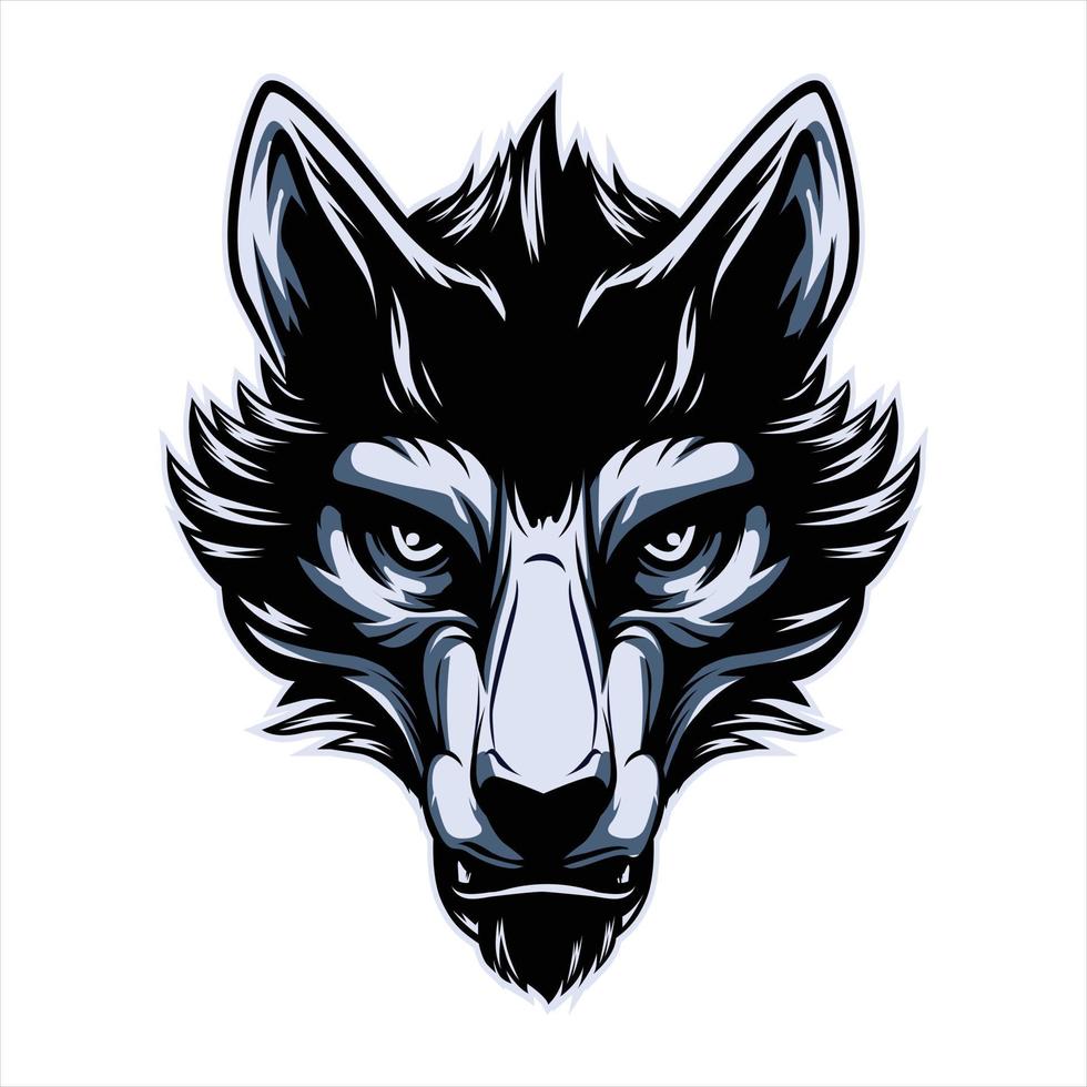 vector illustration of wolf head mascot