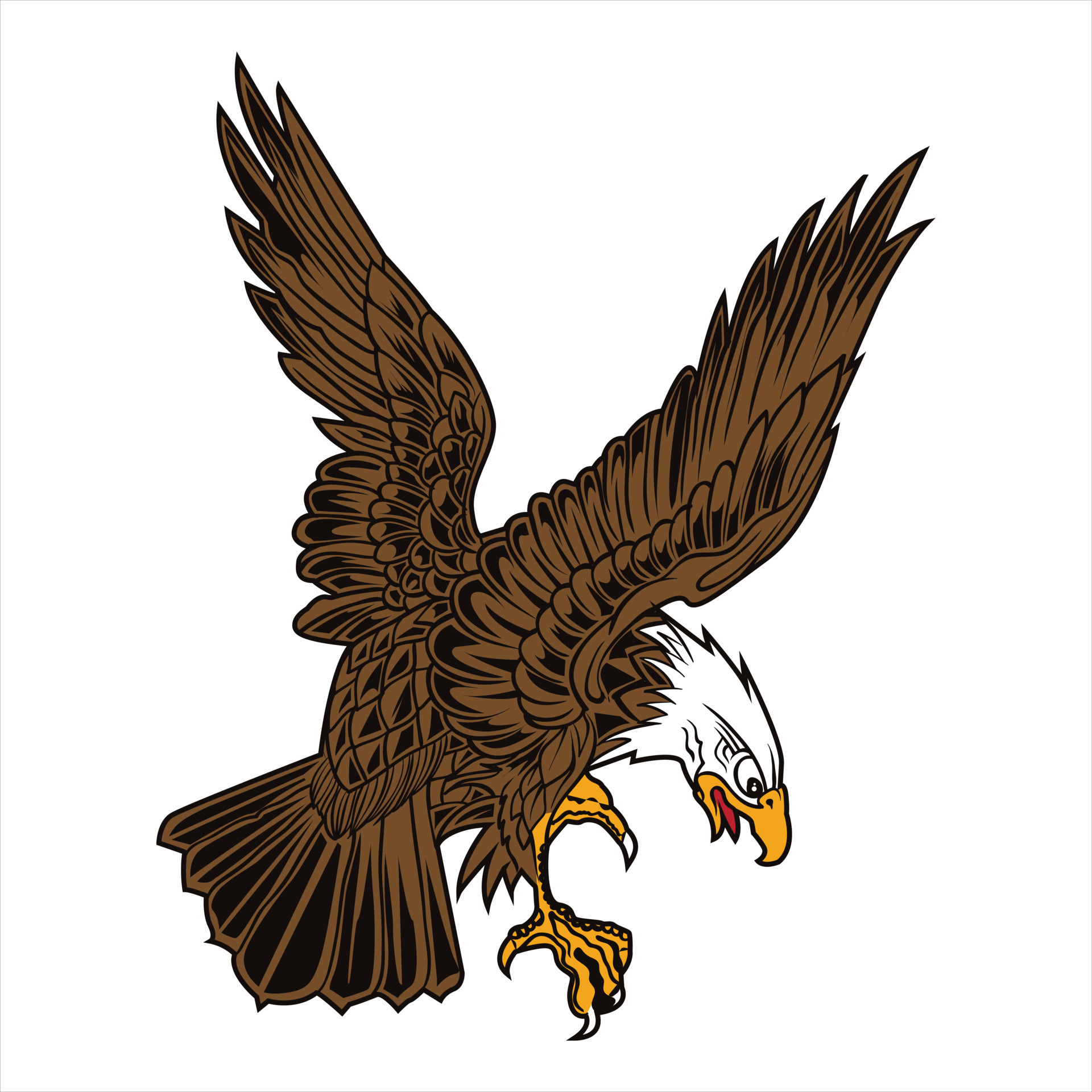 vector illustration of eagle character 13785553 Vector Art at Vecteezy
