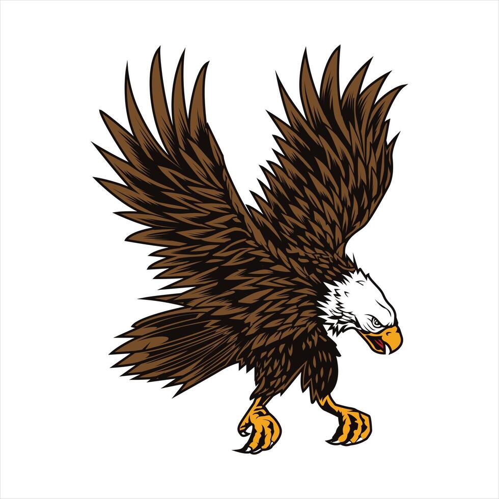 vector illustration of eagle character 13785558 Vector Art at Vecteezy