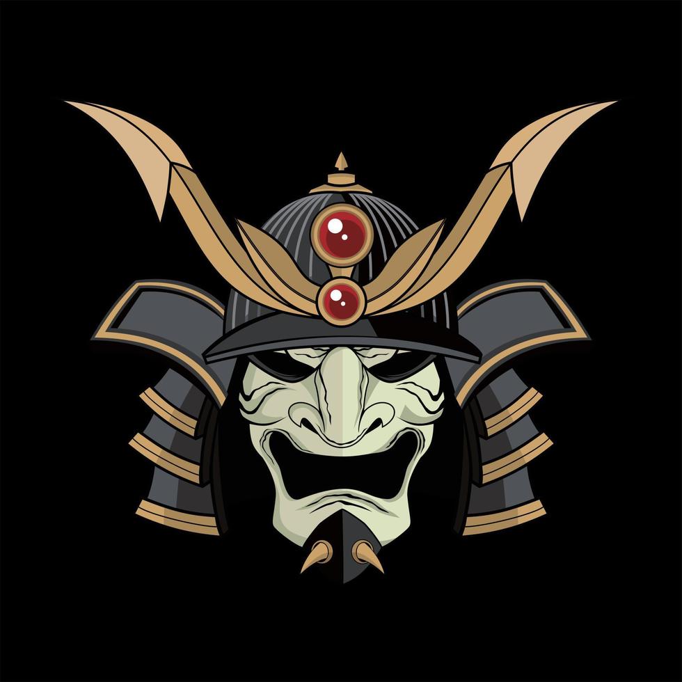 vector illustration of samurai head mascot