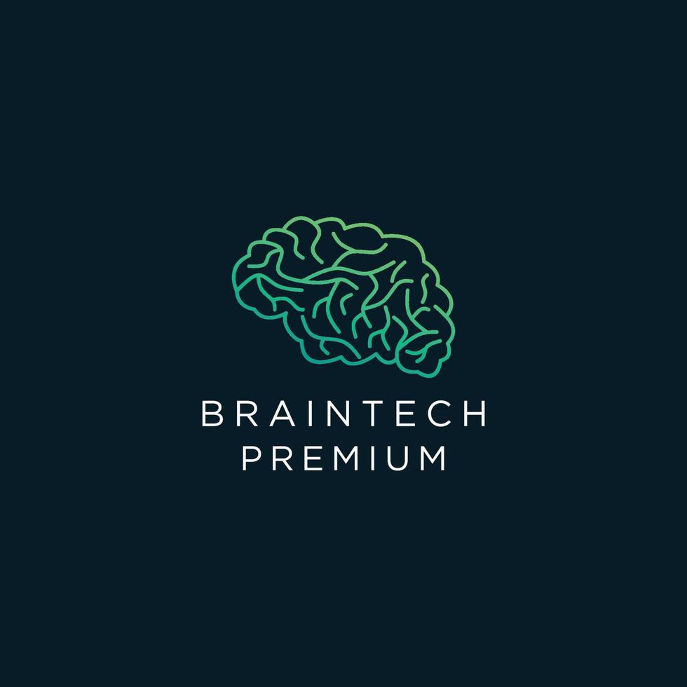 Brain Tech design icon logo template vector