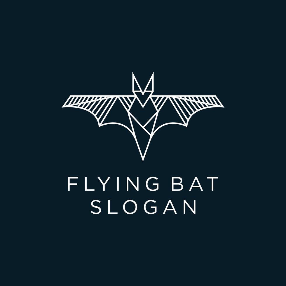 Flying bat design icon logo template vector