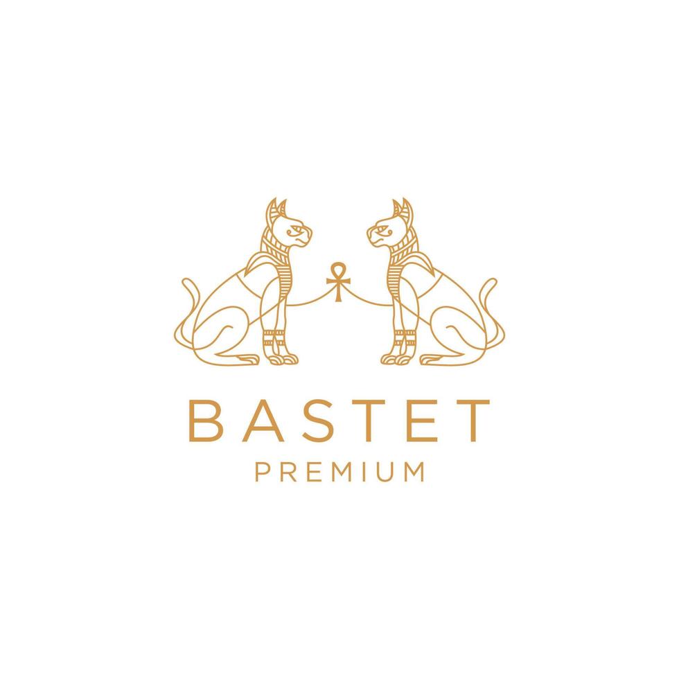 Bastet logo design icon vector