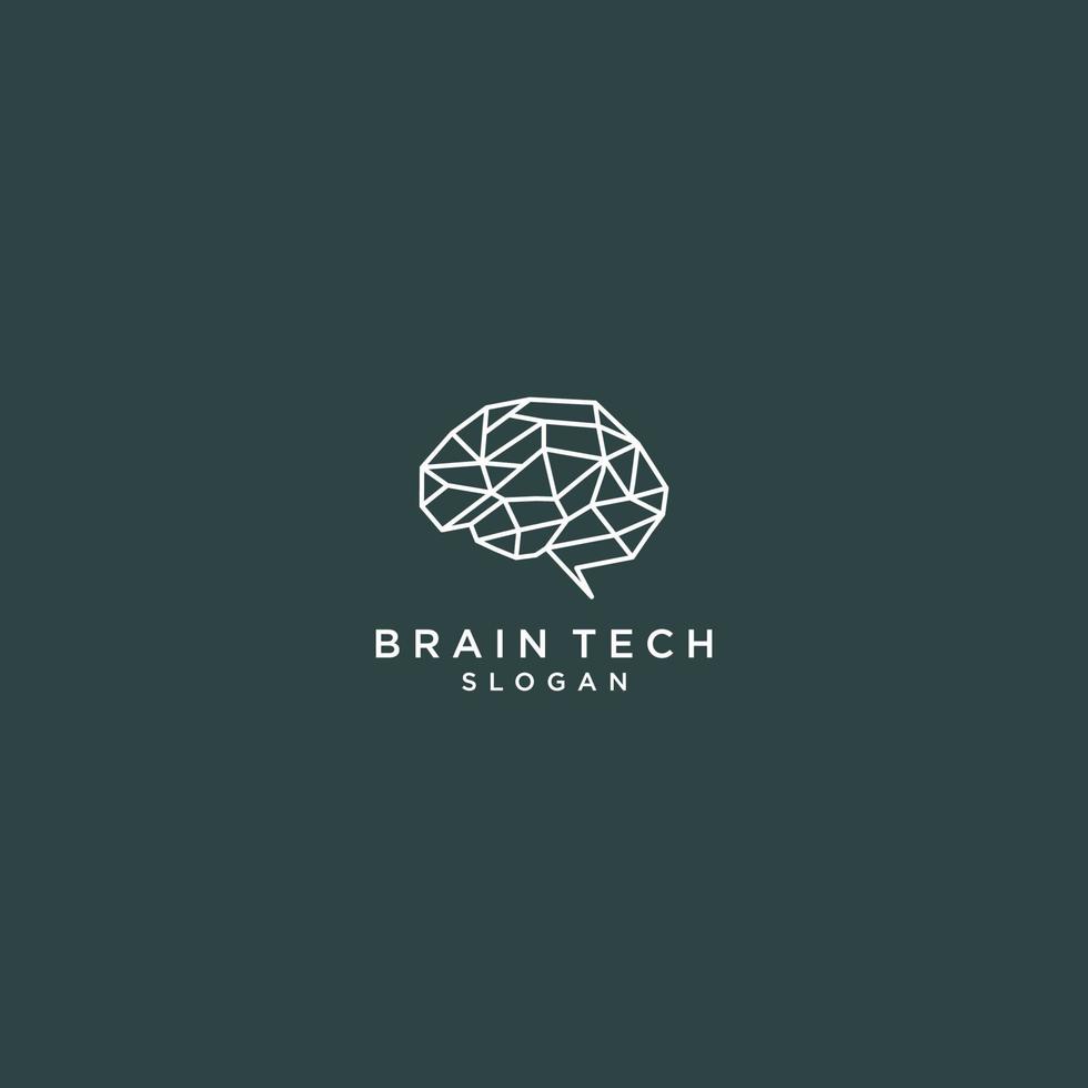 Brain  tech logo icon design template vector