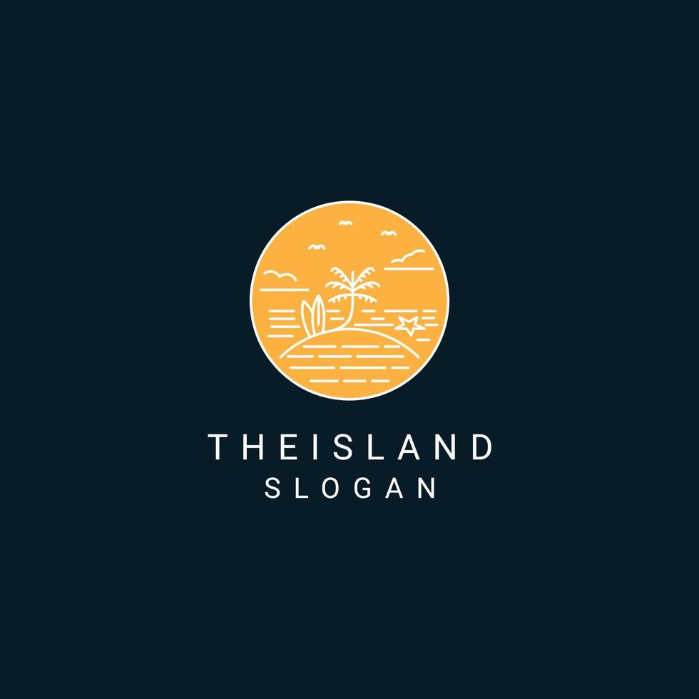 The island logo design icon template vector