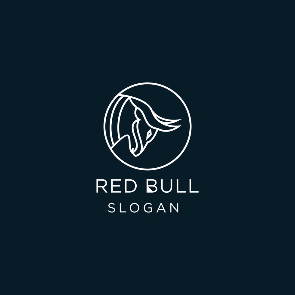 plantilla de logotipo de icono de diseño de toro rojo vector