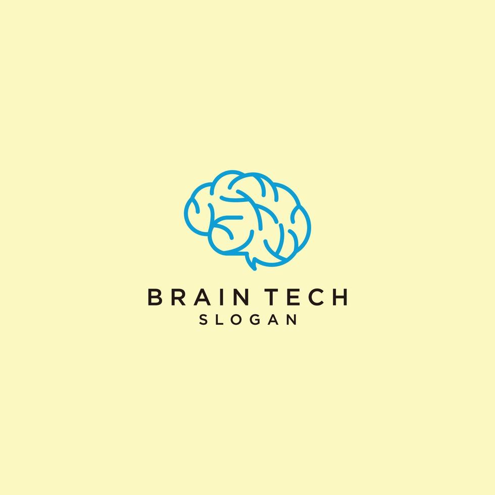 Brain  tech logo icon design template vector