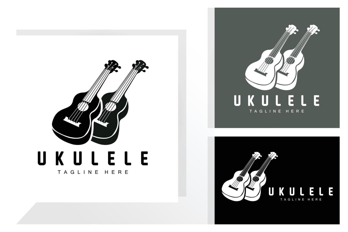 Minimalist Ukulele Music Logo Design, Ukulele Guitar Vector. Ukelele Logo Design vector