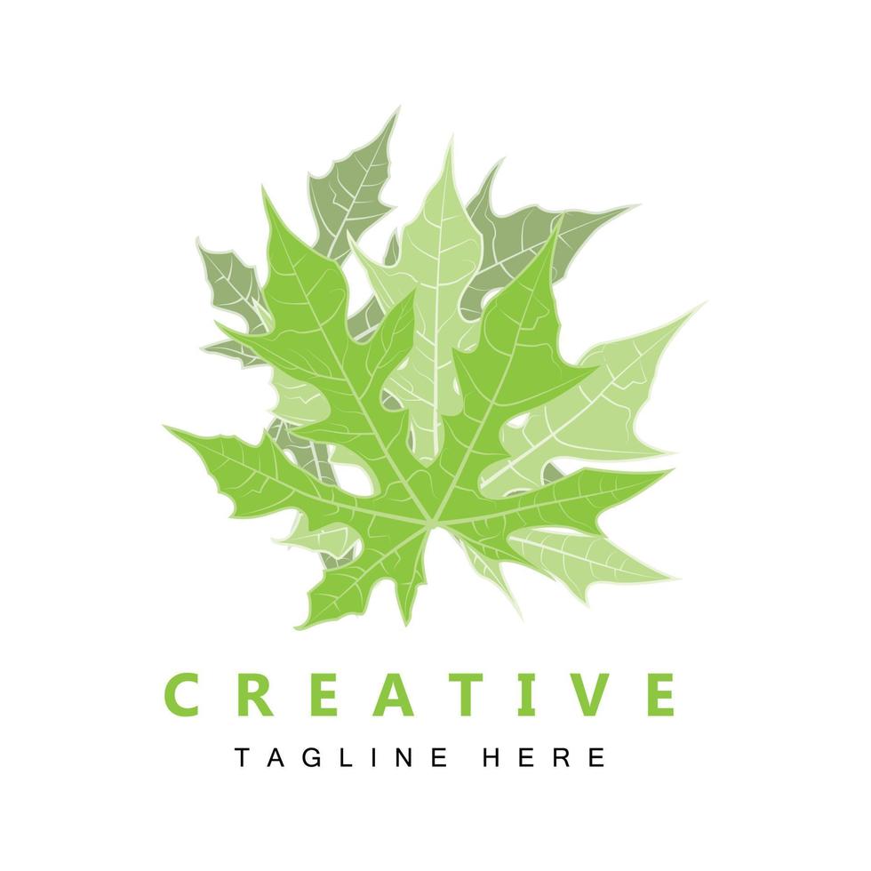 logotipo de hoja, vector de planta verde, vector de árbol, ilustración de marca de producto