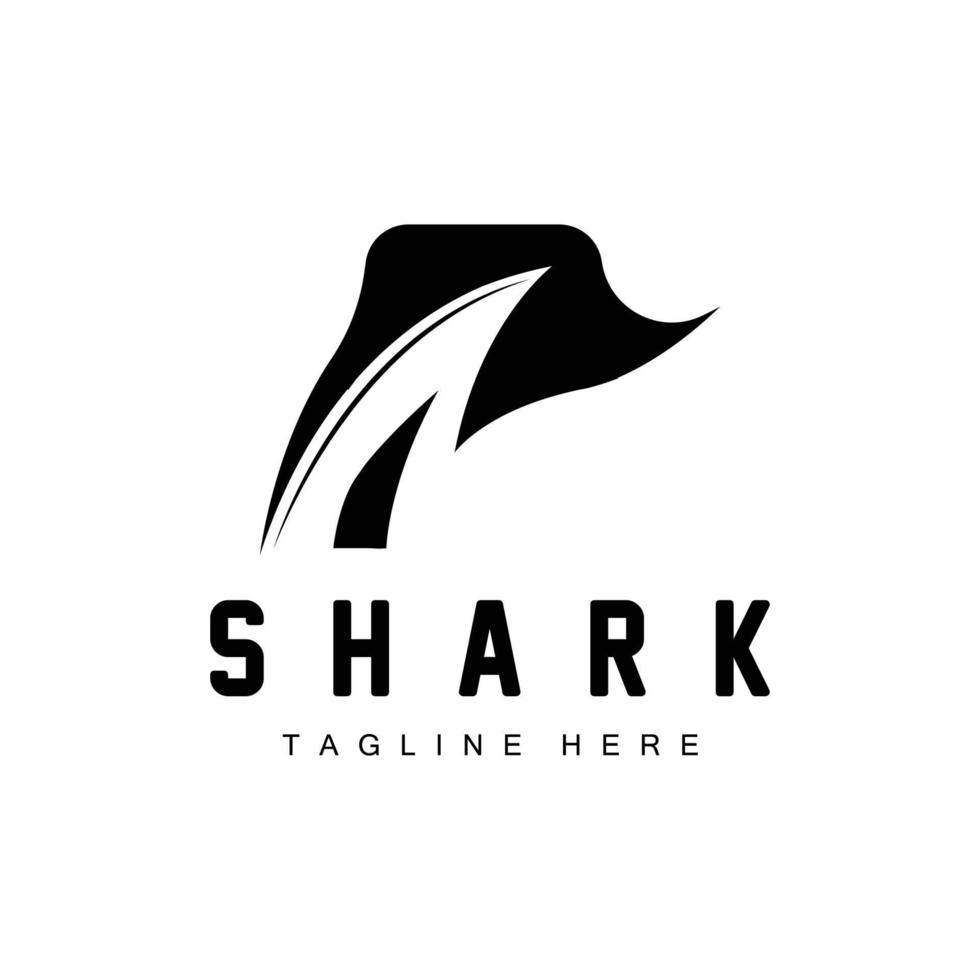 Shark Logo, Wild Fish Vector Illustration, Ocean Predator, Product Brand Design Icon