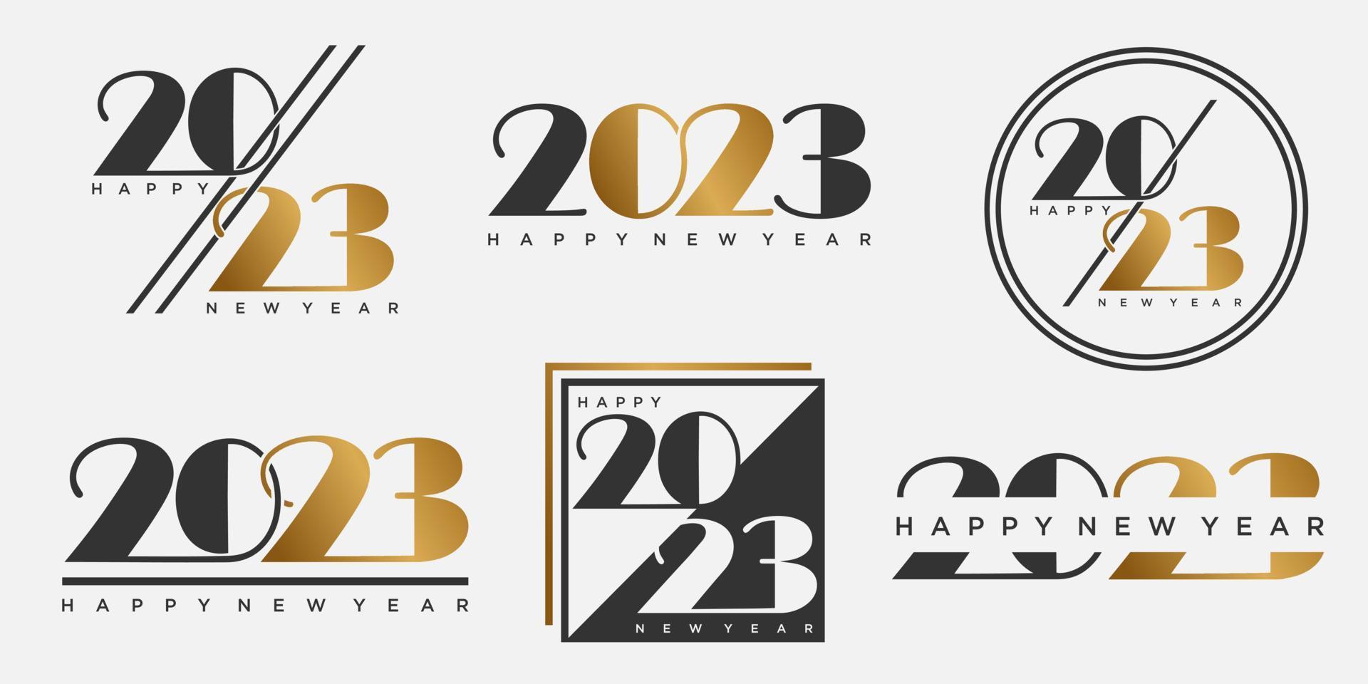 2023 Happy New Year logo text design. 2023 number design template collection . vector illustration.