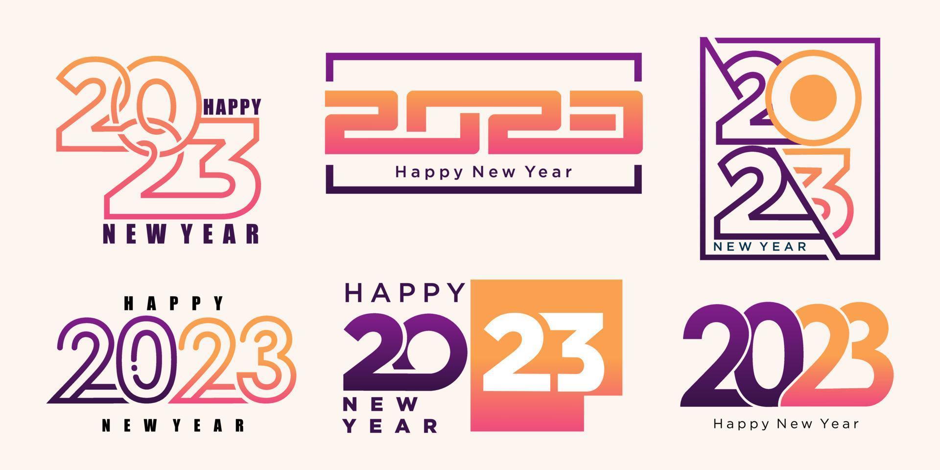 2023 Happy New Year logo text design. 2023 number design template collection . vector illustration.