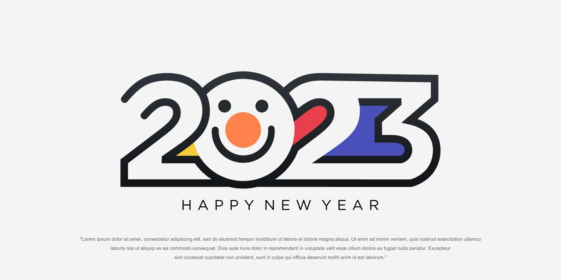 Diseño de texto de logotipo de feliz año nuevo 2023. Plantilla de diseño de número 2023. ilustración vectorial vector