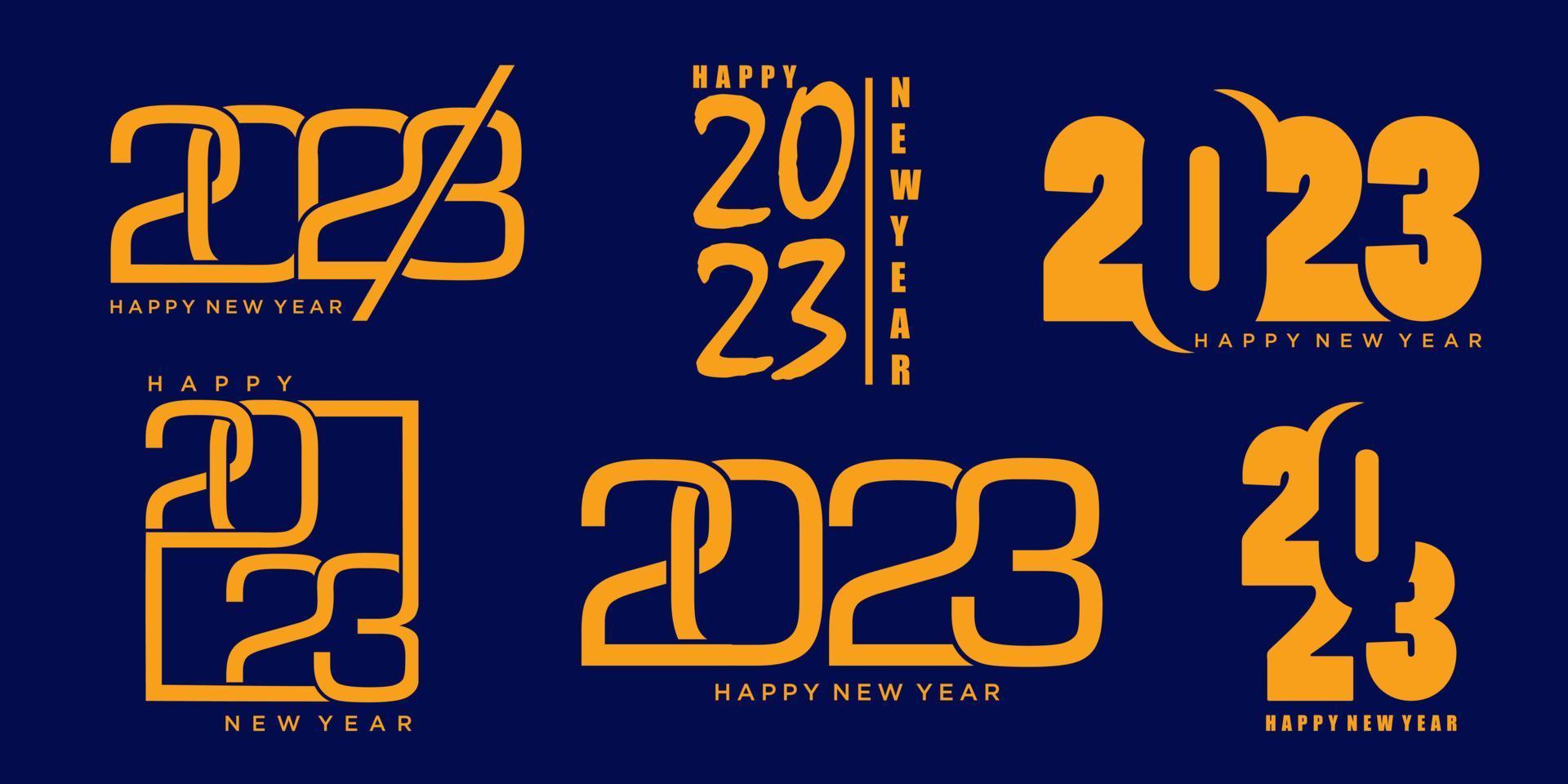 2023 Happy New Year logo text design. 2023 number design template collection . vector illustration.
