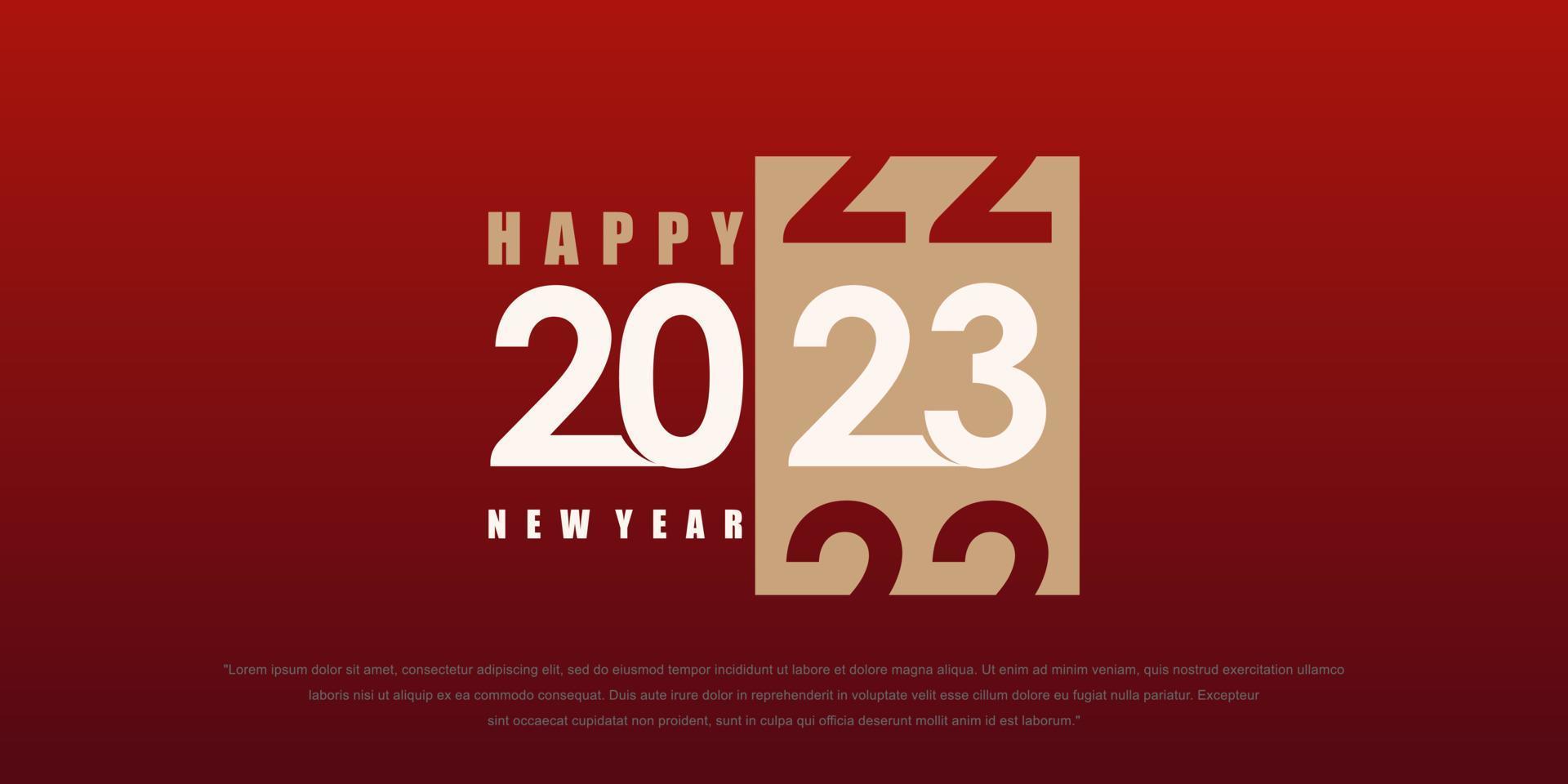 Diseño de texto de logotipo de feliz año nuevo 2023. Plantilla de diseño de número 2023. ilustración vectorial vector