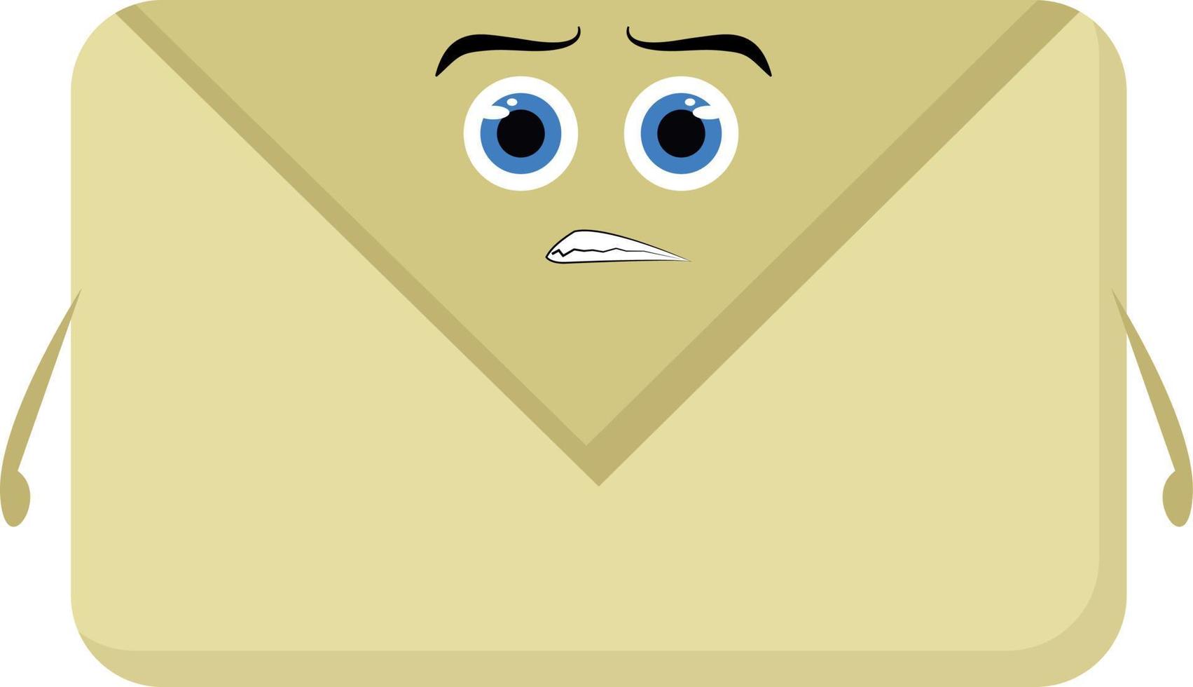 Angry envelope, illustration, vector on white background.