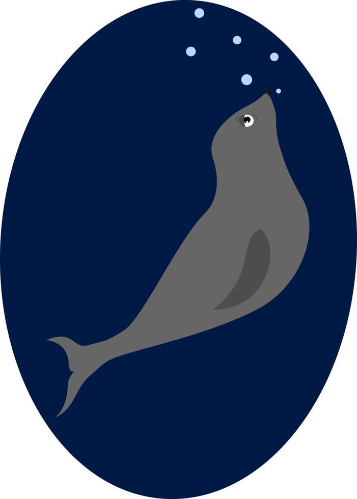 Gray seal, illustration, vector on white background.