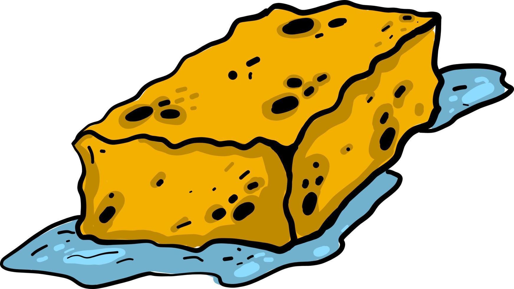 Yellow sponge, illustration, vector on white background
