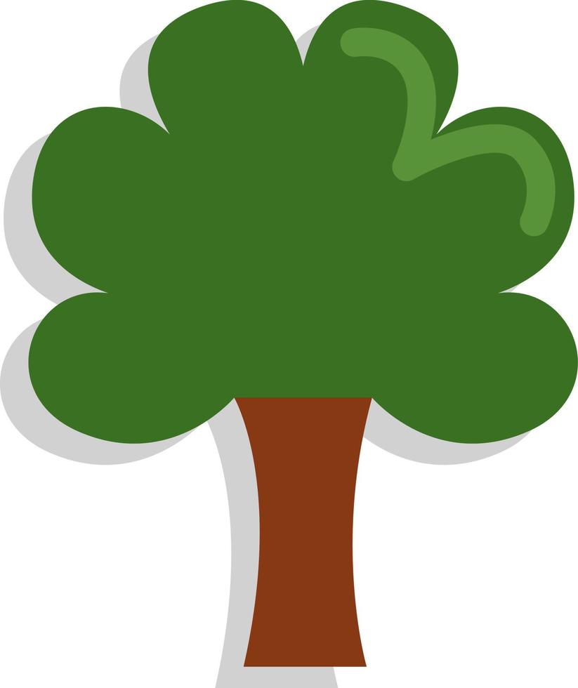 un árbol verde, ilustración, vector, sobre un fondo blanco. vector