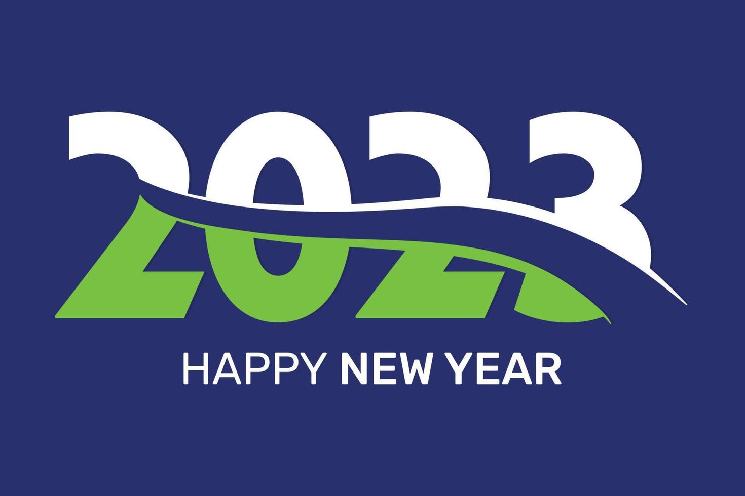 Happy new year 2023 text design and banner design. vector