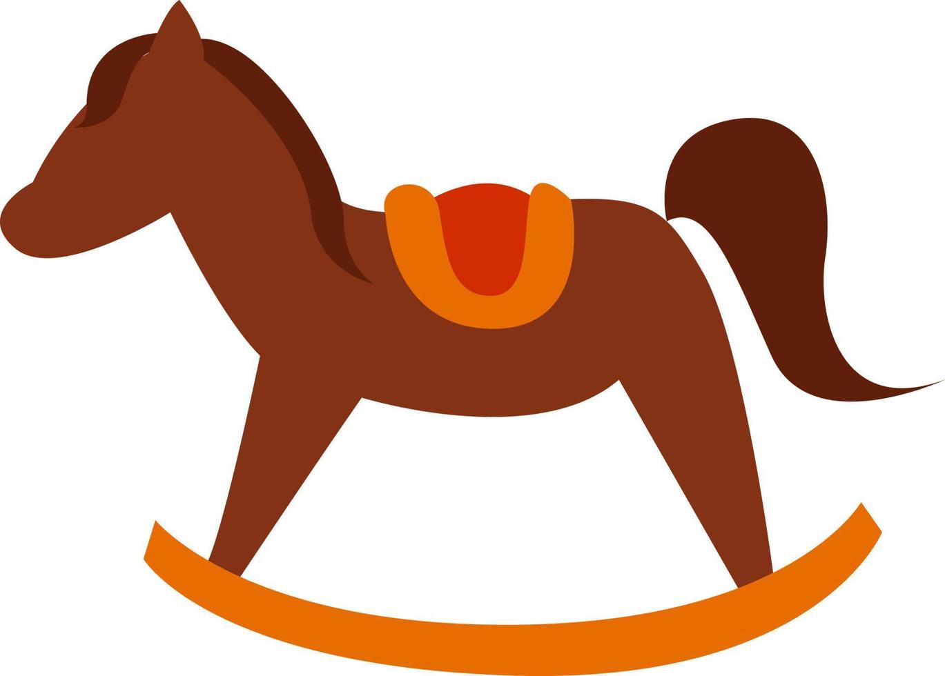 caballo de madera, ilustración, vector sobre fondo blanco.