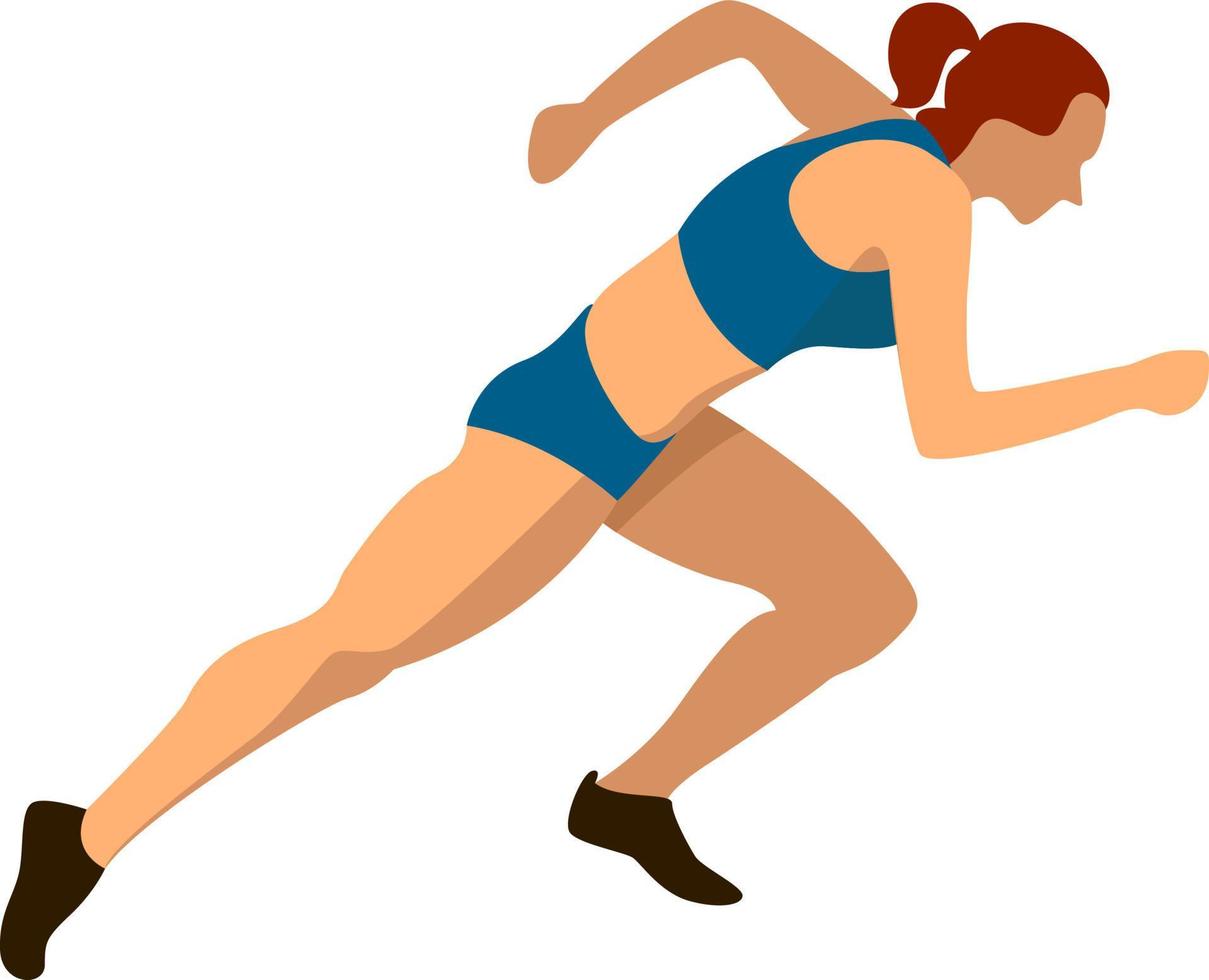 mujer corriendo, ilustración, vector sobre fondo blanco