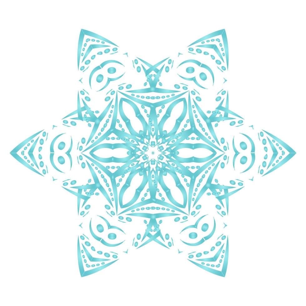 copos de nieve en colores azules. plantilla de decoración navideña. aislado sobre fondo blanco. vector
